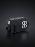 Easi Breezi helmet air filter unit, three-quarter view on a dark studio background