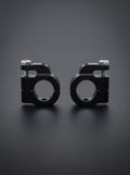 Pair of Easi Breezi universal handlebar mounts, black aluminium clamps with silver bolts
