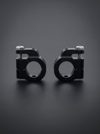 Pair of Easi Breezi universal handlebar mounts, black aluminium clamps with silver bolts