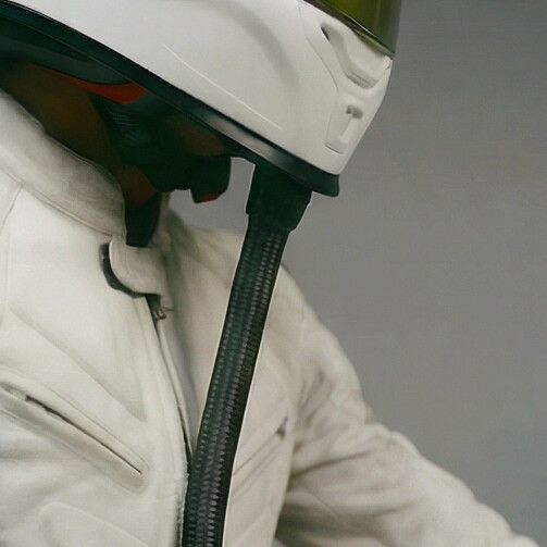 Easi Breezi clip-on HEPA filter motorcycle device detailed view