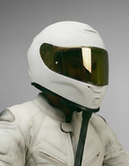 Easi Breezi HEPA motorcycle helmet purifier on neutral gray background